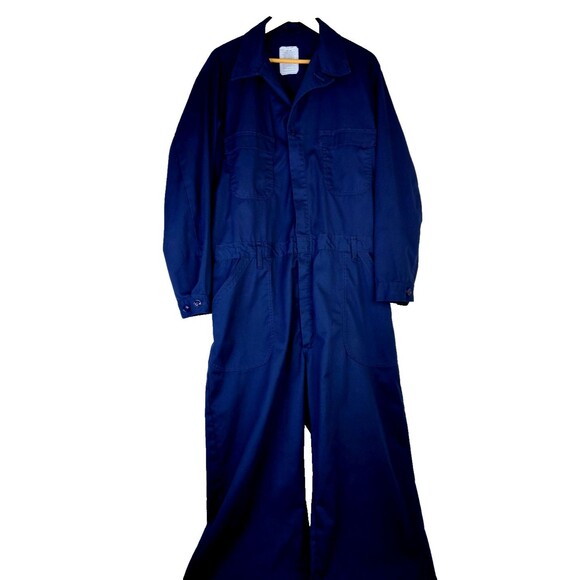 U S Nany Blue Utility Coveralls 48L Workwear Jumpsuit Mechanic Boiler Suit - Picture 1 of 12